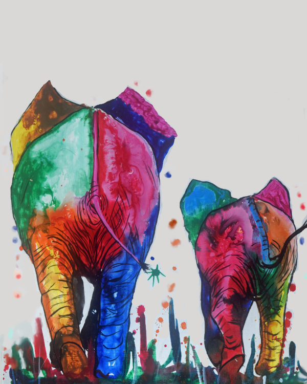 Elephant Butts Print