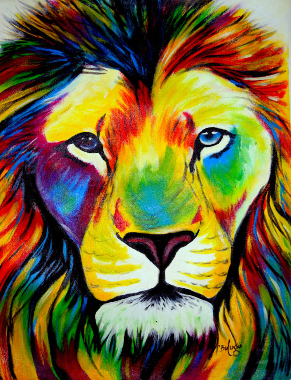 Colorful Lion print