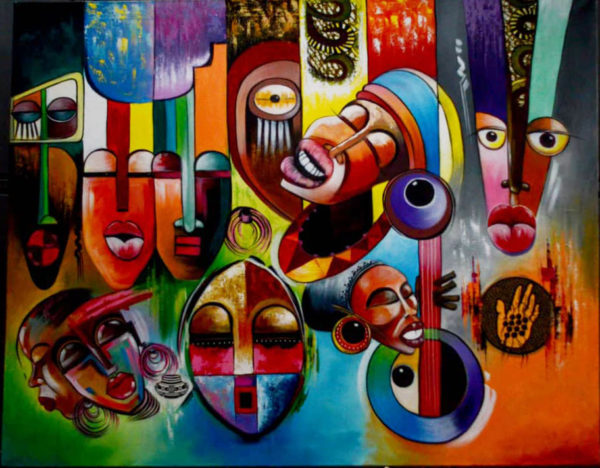 Abstract African Art Faces