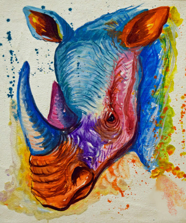 Rhino Art Print