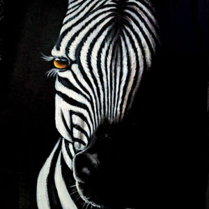 Black and White Dramatic Zebra Art